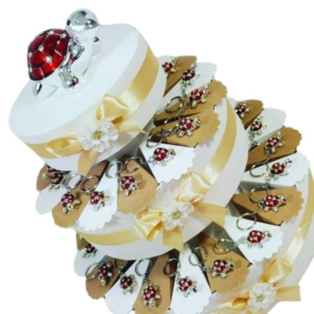 TORTA BOMBONIERE TARTARUGA portachiavi assortite SPEDIZIONE INCLUSA compleanno nascita