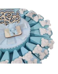 Torta Bomboniere Battesimo bimbo orsetti fiocchetto azzurro calamita