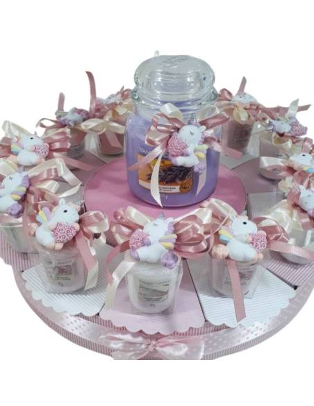 Bomboniere candele unicorno a torta votivi Yankee Candle