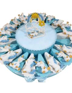 Torta bomboniere unicorno calamita per maschietto