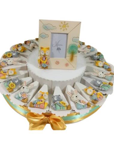 Torta Bomboniere calamite animaletti del bosco