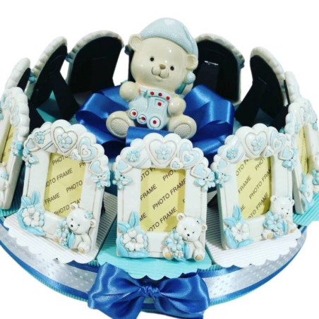 Torta bomboniere Battesimo orsetto Cuoremio per maschio