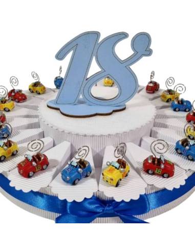 Torta bomboniere 18 anni clip portafoto auto 500