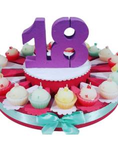 Torta bomboniere diciottesimo candele cupcake Spedizione inclusa