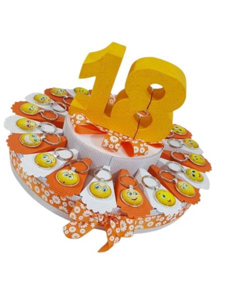 Bomboniere 18 anni (diciottesimo) smile portachiavi originali e divertenti