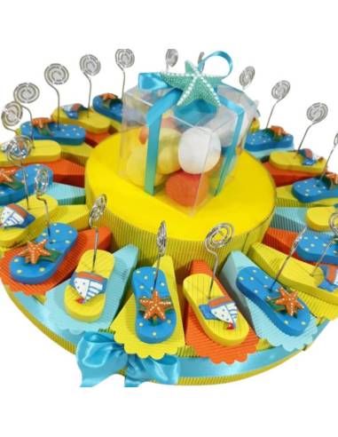 Bomboniere estate a forma di infradito clip torta portaconfetti