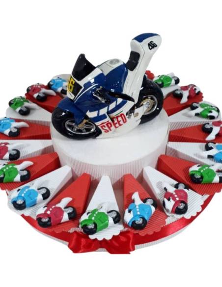 Torta di bomboniere moto GP calamite colorate spedizione inclusa