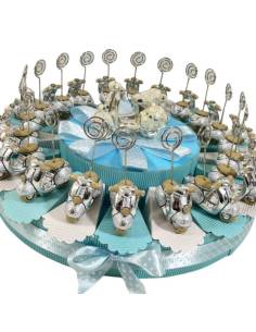 Torta bomboniere vespa portafoto argentata