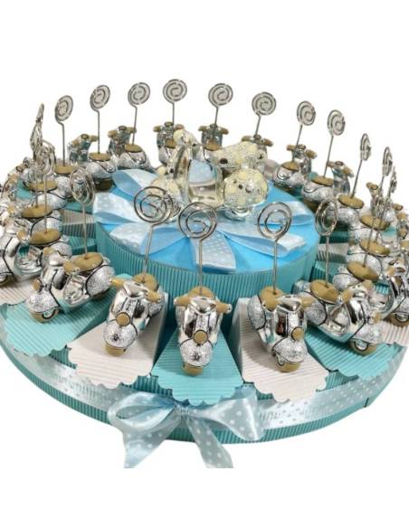 Torta bomboniere vespa portafoto argentata