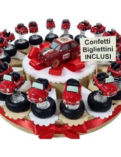 torte bomboniere con 500 a molla macchinine