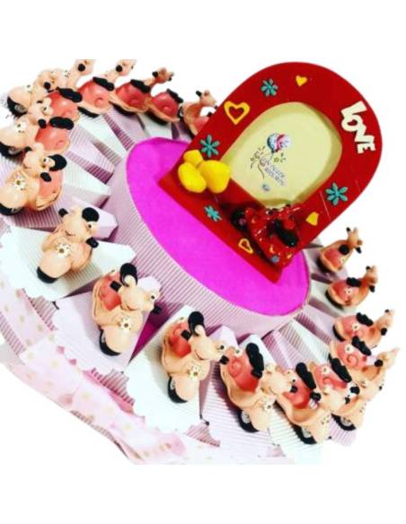 TORTA BOMBONIERE VESPA da appoggio smile rosa battesimo nascita compleanno bambina
