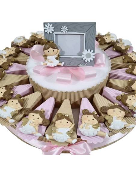 Torta bomboniere ballerine principesse con ali dorate calamite