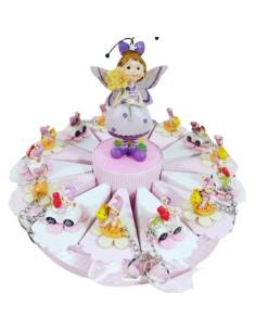 Torta per confetti folletti portachiavi bimba