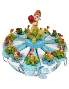 Torta per confetti portachiavi gnomi per bimbo