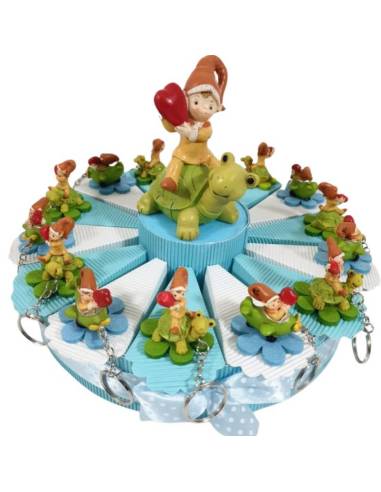 Torta per confetti portachiavi gnomi per bimbo