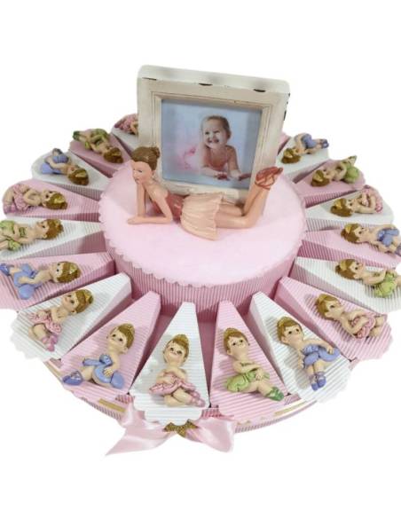 Torta bomboniere ballerine magnete con tutù in vari colori