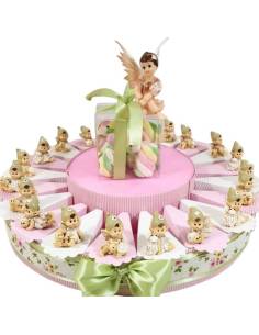 TORTA BOMBONIERE  FATINA con animaletti compleanno battesimo bimba