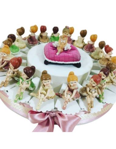 TORTA BOMBONIERA BALLERINE appoggio effetto porcellana COMUNIONE BAMBINA