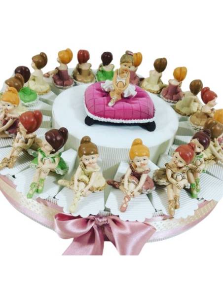 TORTA BOMBONIERA BALLERINE appoggio effetto porcellana COMUNIONE BAMBINA