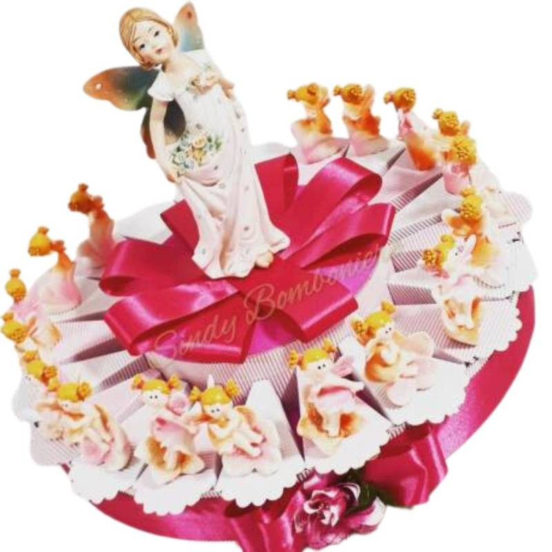 TORTA BOMBONIERA FATINA fata bimba SPEDIZIONE INCLUSA nascita battesimo