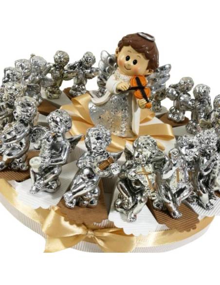 Torta bomboniera economica ANGIOLETTI argentati