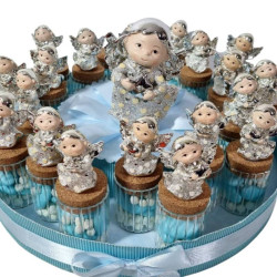 Bomboniere nascita battesimo comunione angioletto vasetti