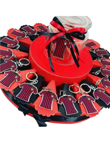 Torta bomboniere Milan portachiavi acciaio a forma di maglia