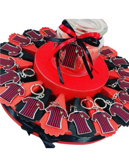 Torta bomboniere Milan portachiavi acciaio a forma di maglia