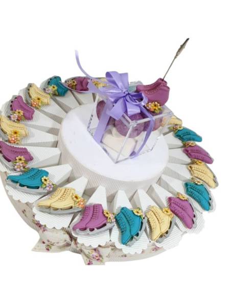 torta bomboniere pattini su ghiaccio calamita