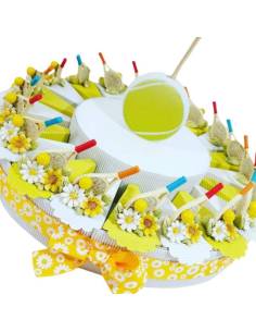 Torta Bomboniera tennis racchetta con profumatore palla da tennis
