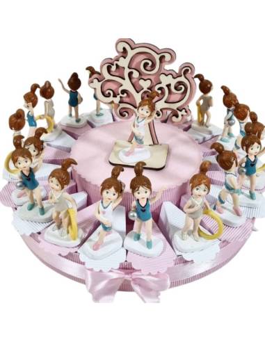 torta bomboniere ginnastica artistica statuette bimba assortite