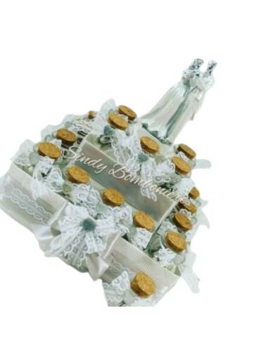 Bomboniere segnaposto torta vasetti ad anfora matrimonio anniversario decorati con nastrino