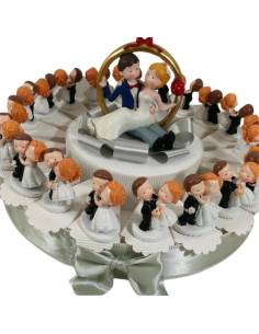 Torta bomboniere matrimonio SPOSI che danzano completi di confetti