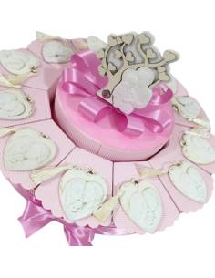 Torta bomboniera cuore sacra famiglia marmorizzata