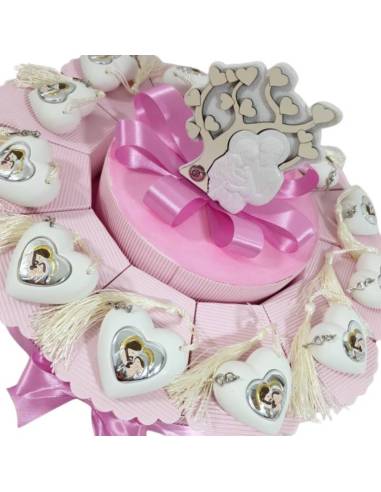 torta bomboniera sacra famiglia cuore bianco albero della vita