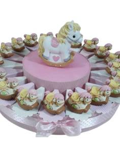 Torta bomboniere Battesimo cavalluccio a dondolo bimba (Ultima torta)