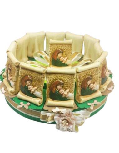TORTA BOMBONIERA IMMAGINE NATIVITA' BATTESIMO COMUNIONE CRESIMA