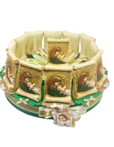TORTA BOMBONIERA IMMAGINE NATIVITA' BATTESIMO COMUNIONE CRESIMA