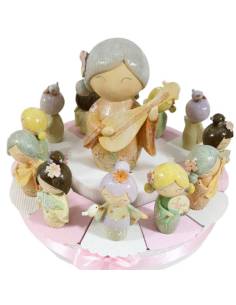 Idea torta bomboniera nascita comunione battesimo con giapponesina bambola statuetta per BIMBA 2