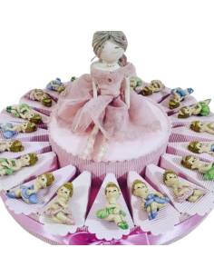 Torta bomboniere ballerine magnete centrale ballerina capodimonte