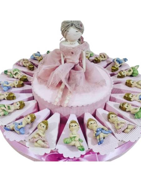 Torta bomboniere ballerine magnete centrale ballerina capodimonte