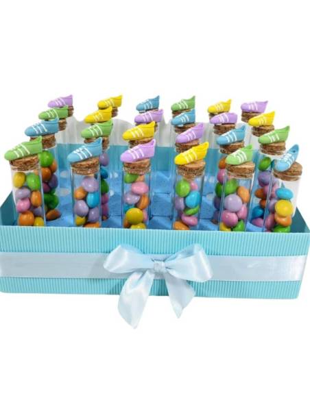 Bomboniere cresima comunione scarpetta calcio portaconfetti in vetro confetti