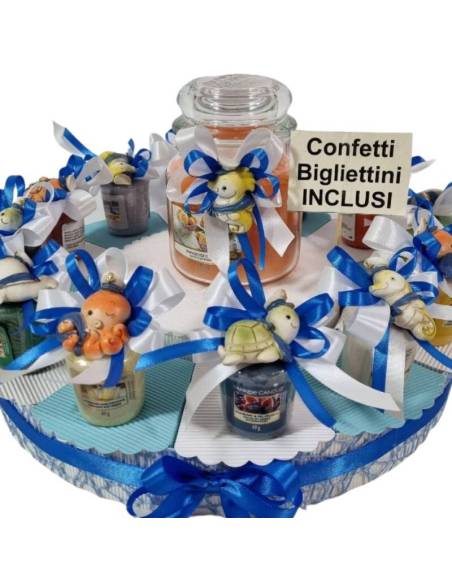 Bomboniere Yankee Candle a torta portaconfetti magneti marini