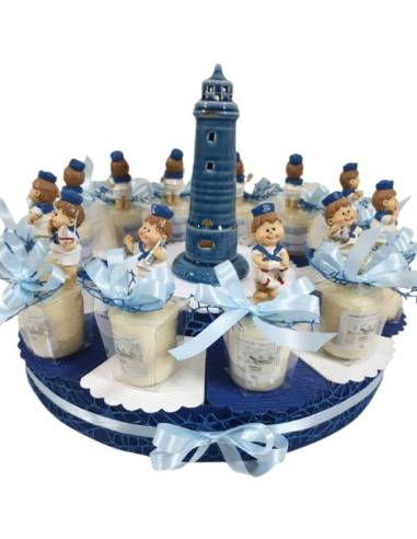 Bomboniere candele Yankee marinaio a torta confetti