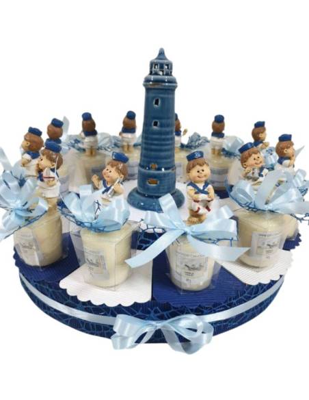 Bomboniere candele Yankee marinaio a torta confetti