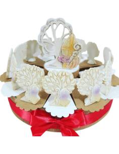 Torta bomboniera cresima albero della vita immagine sacra