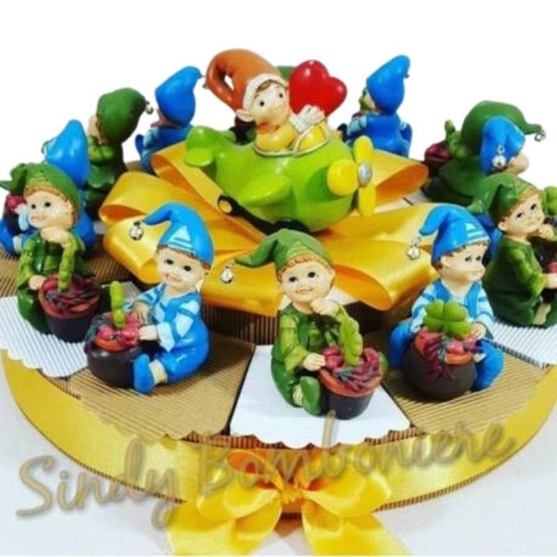 BOMBONIERE per nascita compleanno GNOMO folletto bimbo battesimo