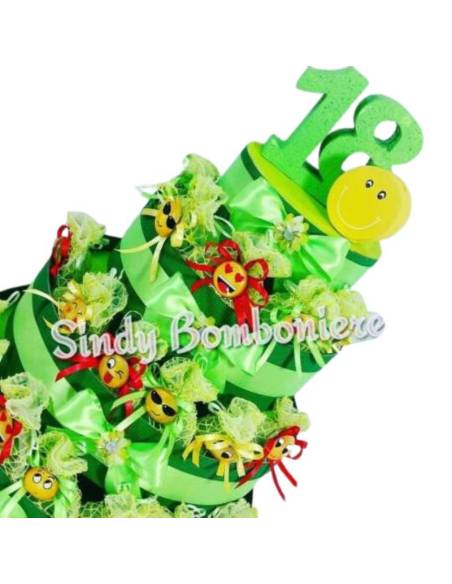 Sacchetti bomboniere 18 anni smile magnete