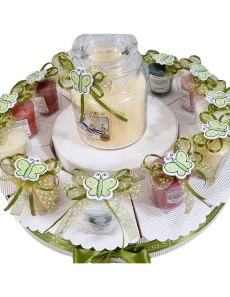 Candele bomboniere Yankee Candle farfalle in legno
