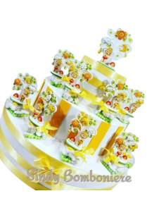 Originali Bomboniere Battesimo Albero della Vita angioletto con magnete sole luna e nuvola